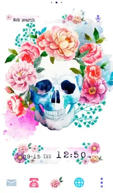 Skull Flowers Theme +HOME android App screenshot 3